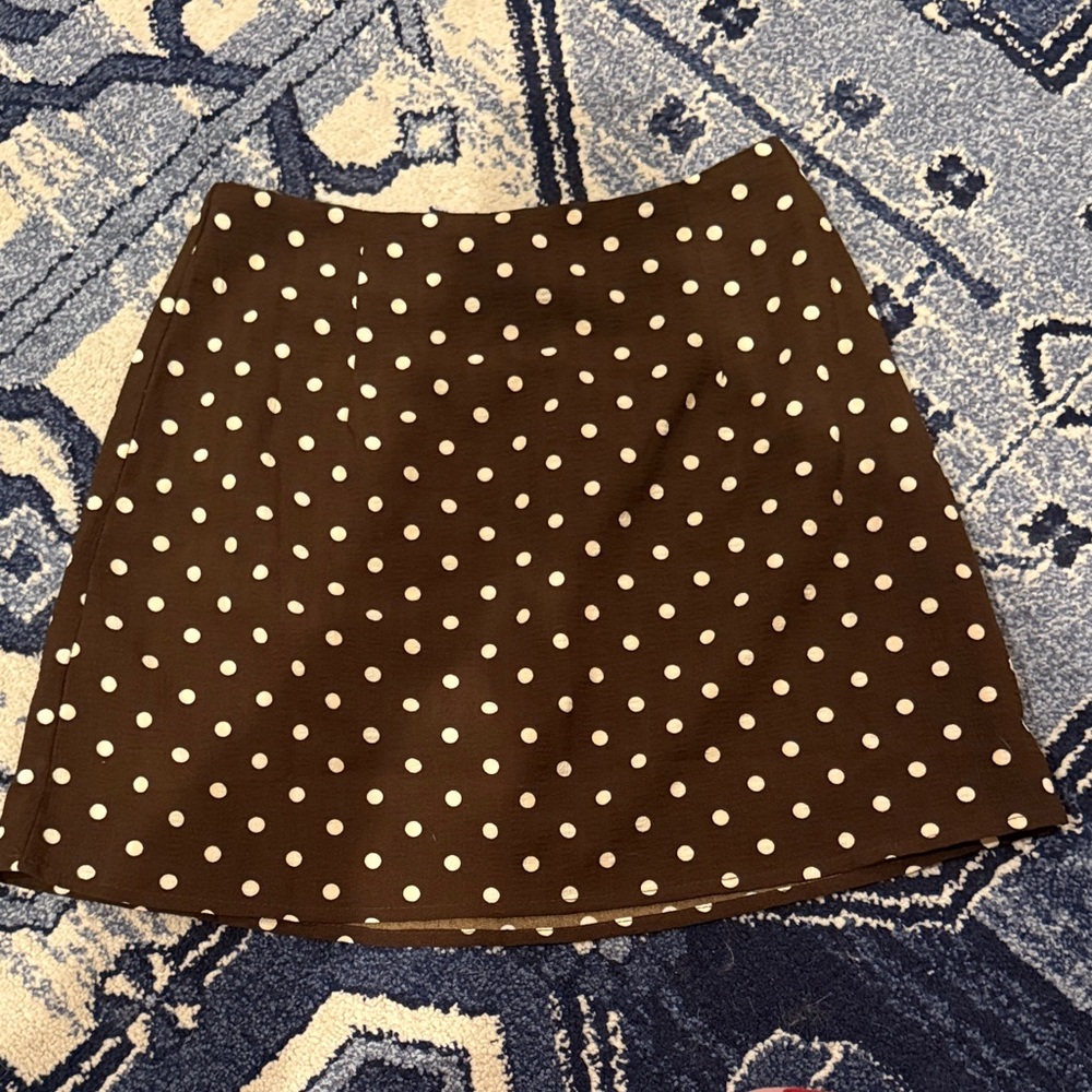 Princess Polly Brown and Cream Polka Dot Mini Skirt